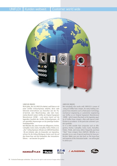 Каталог Производитель UNIFLEX-Hydraulik GmbH (Франкфурт-М., Германия)